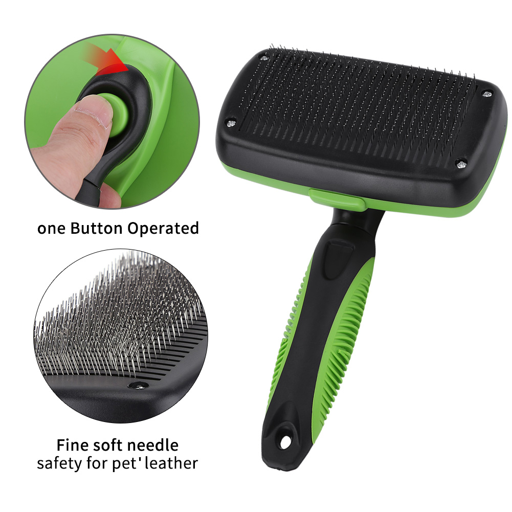 Self Cleaning Pet Slicker Brush Comb Professional Dogs Cats Hair Removal Beauty Grooming Tool