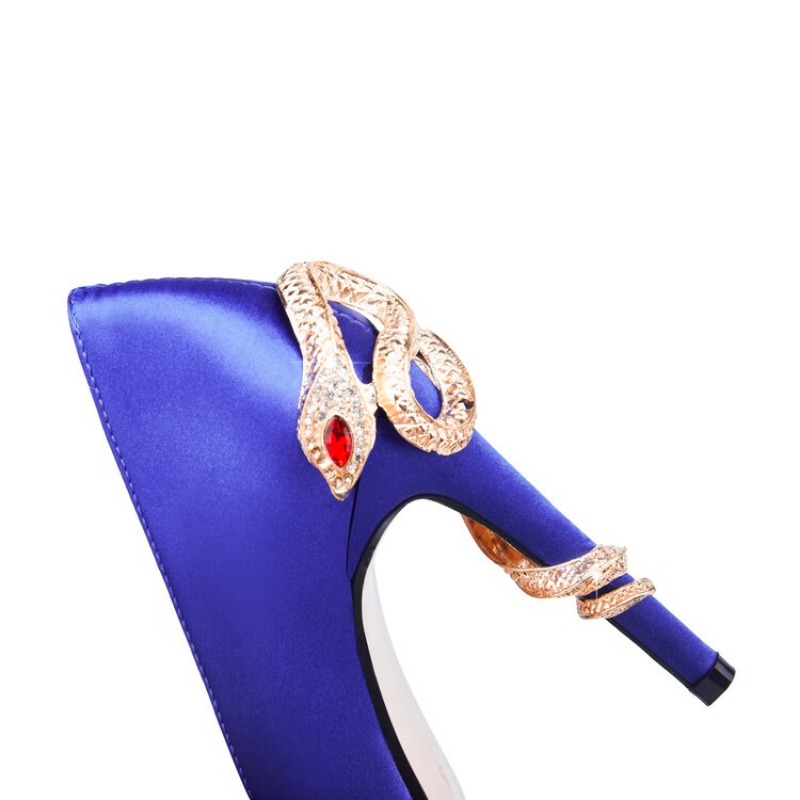 Dia Handmade New Snake Shaped Wrapped High Heels Bridal Wedding Dress Banquet Fashion Party Sexy Single Shoes Size 34-43 49e5