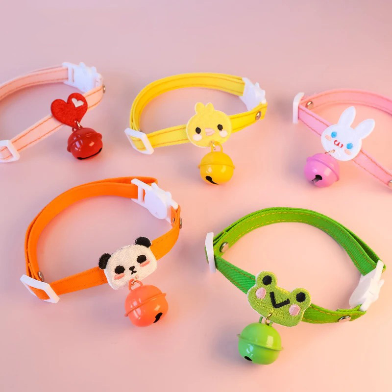 Cats Collar Breakaway for Cats Girl Boy Adjustable Length Cute Pet Collar with Cartoon Animals & Little Bell Kitten Accessoires