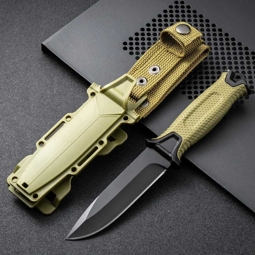Tactical knife New Stainless Steel Tactical Knife Wilderness Survival Knife Portable Self-Defense Straight Knife Set M240914