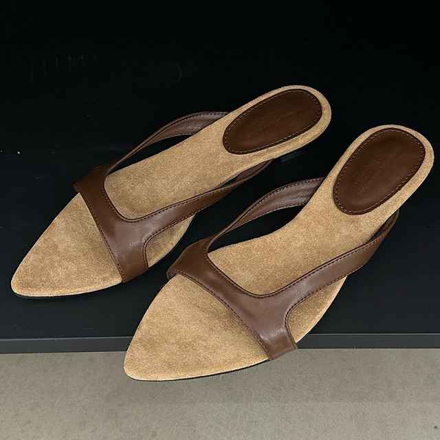 Footwear New Designer Fashion Pointed Toe Ladies Female Sandals Women Slides Slippers With Low Heel Shoes bbfb f29