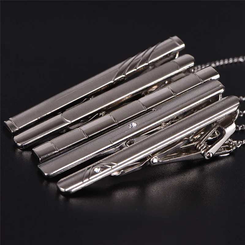 New Metal Tie Clip For Men Wedding Necktie Tie Clasp Clip Gentleman Ties Bar Crystal Tie Pin For Mens Accessories JewelryX240914