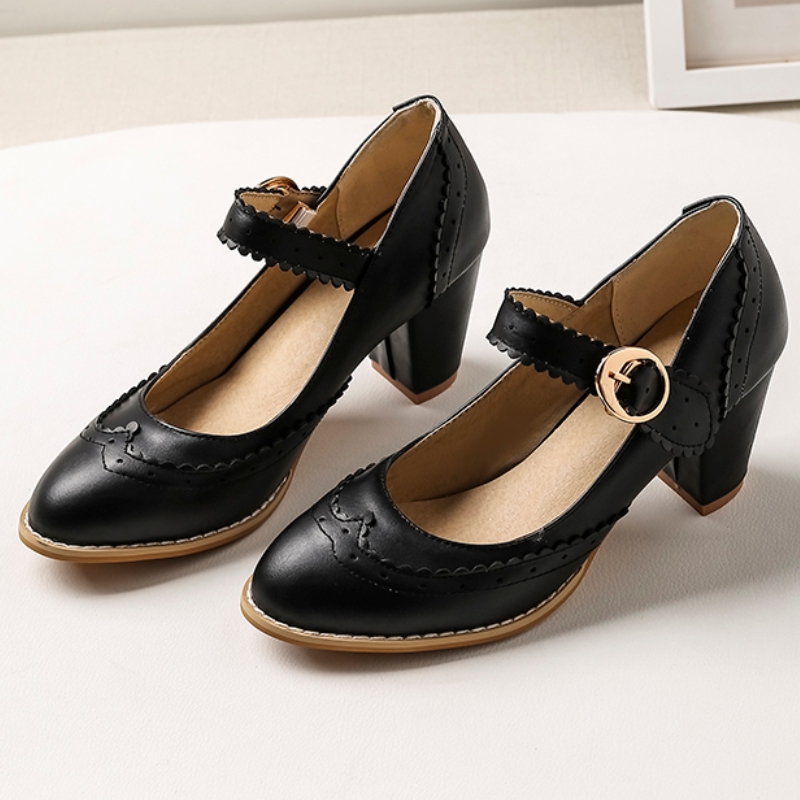 2025 new High Elegant Heels Pumps Women Mary Janes Large Size 45 Black Red White Women's Heeled Dance Party Wedding Shoes Classic a2e1 's