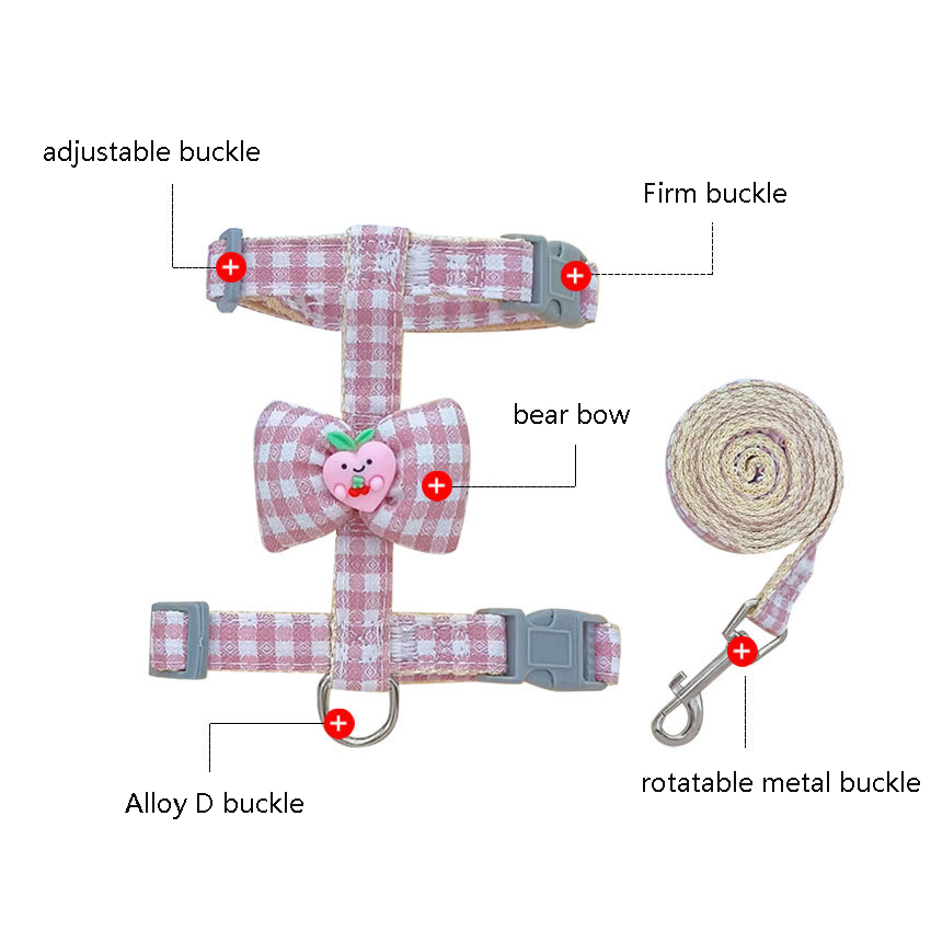 Cat Harness and Leash Set Escape Proof for Walking,Kitten Soft Adjustable Vest Harnesses for Small Medium Dogs Cats,Easy Control