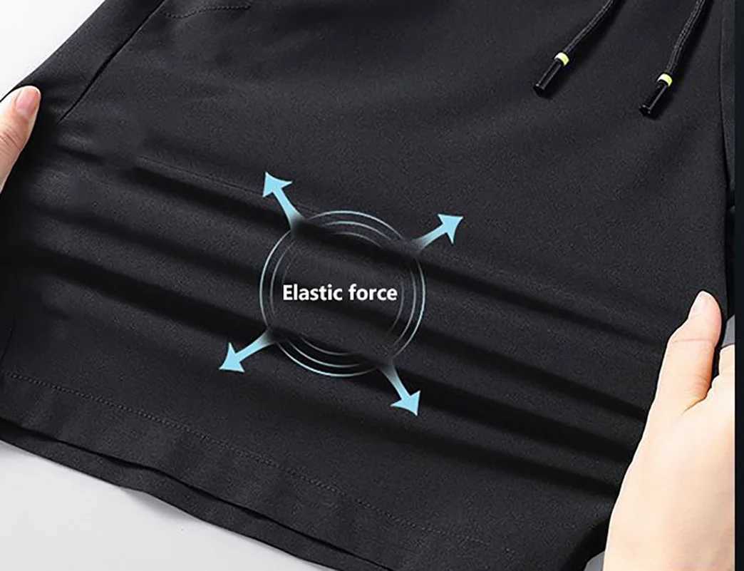 Summer Ultra-thin Ice Silk Mens Five Quarter Pants Sports Quick Drying Loose Casual Shorts Running Pants Beach Pants Y240914