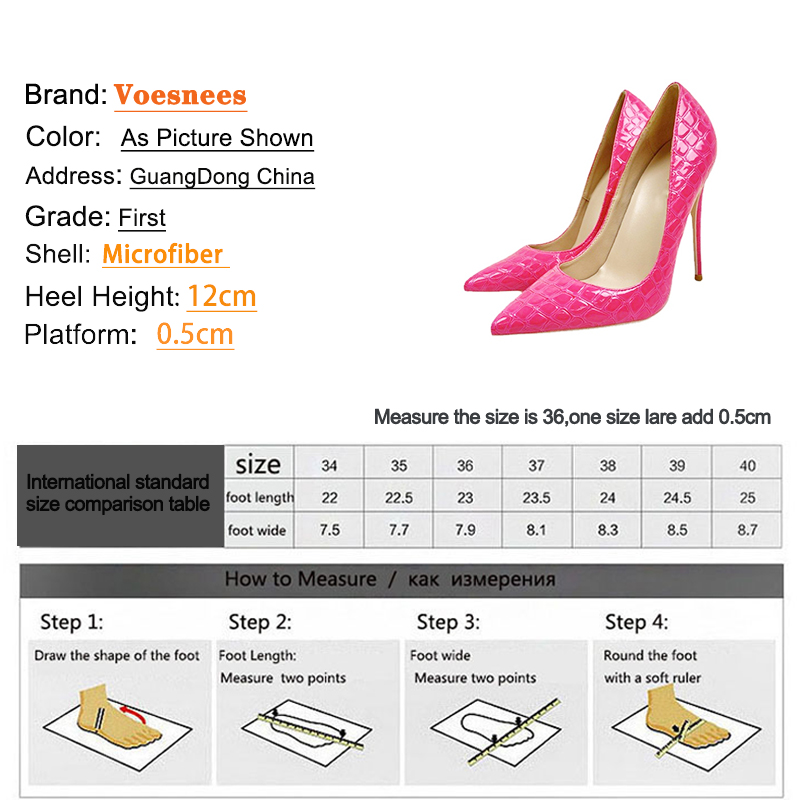 Women's Shoes With Rose Red Stone Pattern High Heels 12CM Pointed Single Shoe Fashion Embossing Europe And America Style Pumps