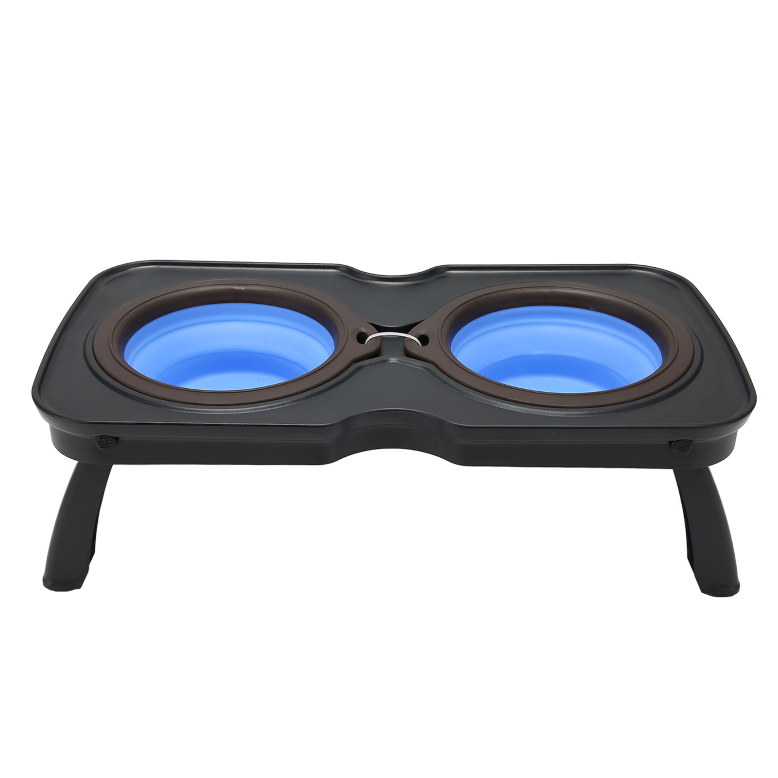 Foldable Elevated Dog Bowls Portable Double Folding Raised Dog Bowls With Stand For Outdoor Camping Travel