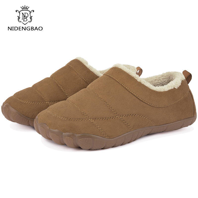 Winter Home Men Slippers With Thick Plush Indoor Mens Fur Slides Plus Size 47 Warm Bedroom Men's Shoes House Slipper Shoes Male