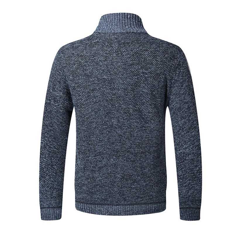 Autumn Winter Mens Warm Sweaters Cashmere Wool Zipper Cardigan Coat Man Casual Knitwear Jacket Male ClothesXJ240907