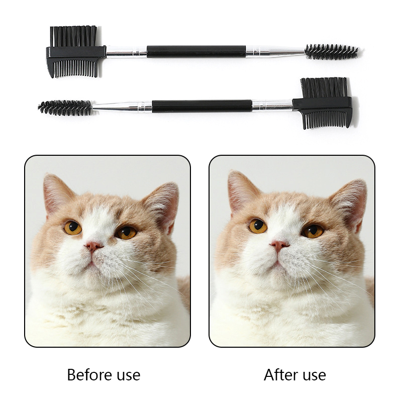 Portable Double-Sided Head Pet Eye Comb Tear Stain Remover Brush Small Cat Puppy Grooming Comb Tools Cleaning Accessories
