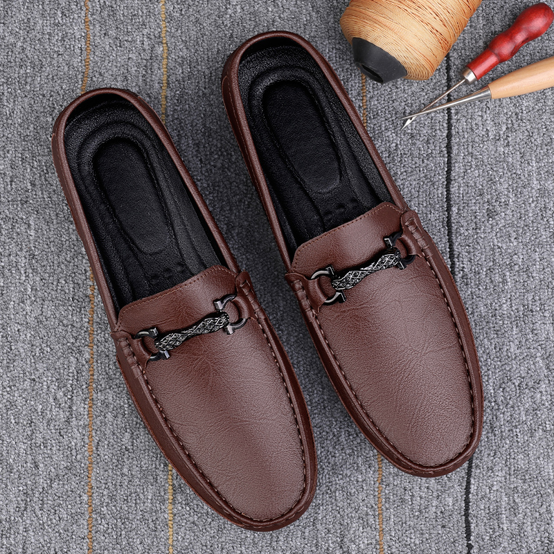 Luxury Brand Men Loafers New Leather Casual Handmade Dress Moccasins Soft Bottom Driving Shoes Comfy Breathable Business Shoes