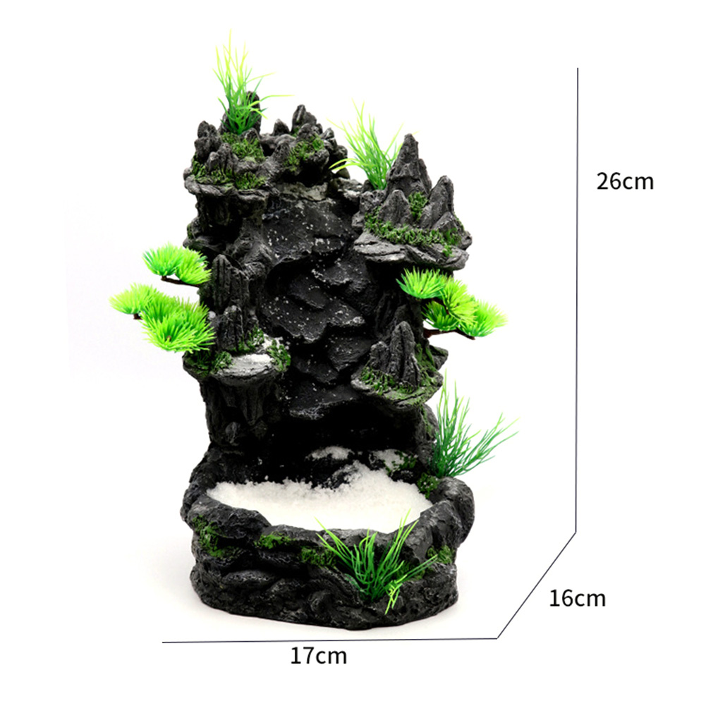 Aquarium Decoration Aquarium Waterfall Rockery Landscape Ornament Aquarium Resin Mountain Fish Tank Rockery Ornament