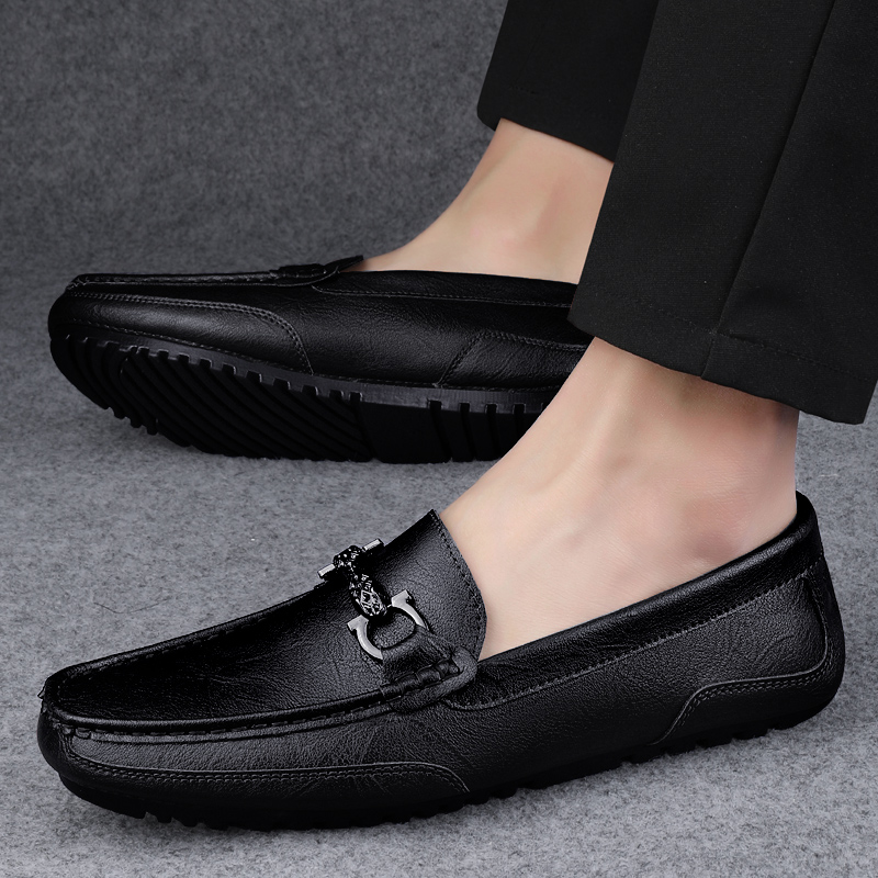Luxury Brand Men Loafers New Leather Casual Handmade Dress Moccasins Soft Bottom Driving Shoes Comfy Breathable Business Shoes