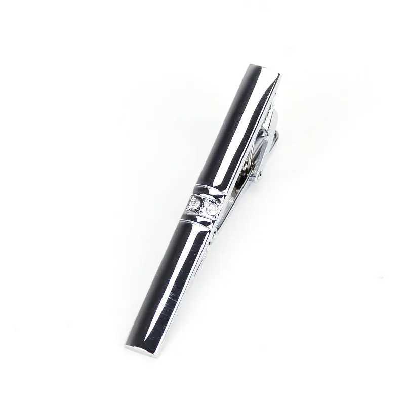 Tie Clip For Men Classic Meter Tie Clips Copper Tie Bar Quality Enamel Tie Collar Pin Crystal Business CorbataX240914