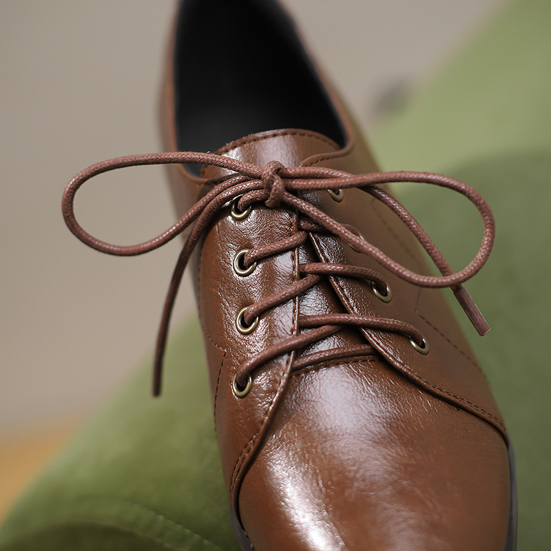 2025 new Low Lace-up Heels Pumps Woman Black Brown Heeled Casual British Oxford Shoes For Women Loafers New 2023 Spring Autumn e5c6