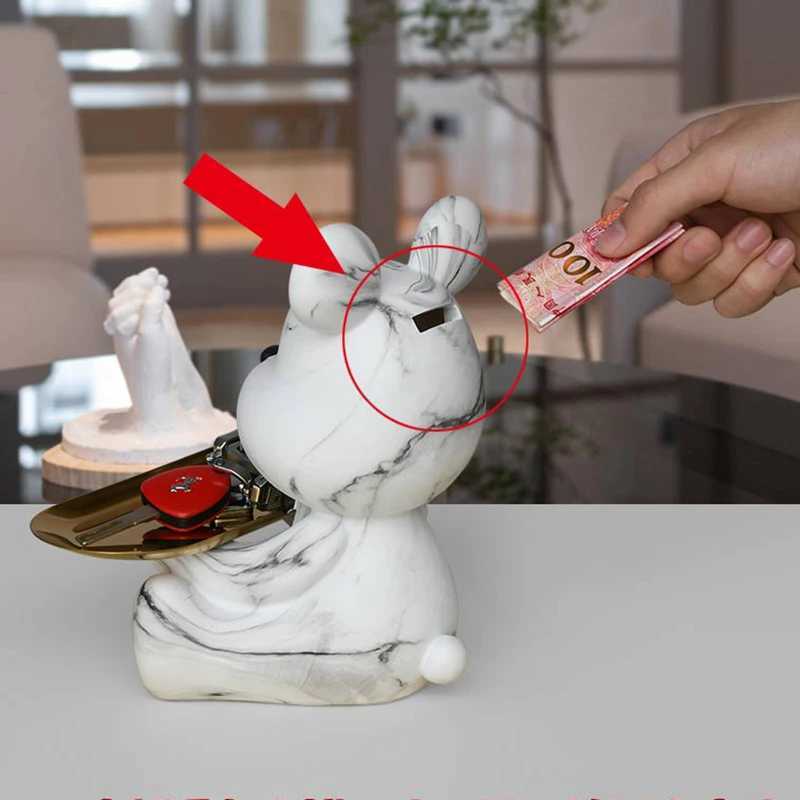 YuryFvna graffiti bear shaped hOMe decoration statue key storage rack modern roOM scULpture table decoration statue X240913