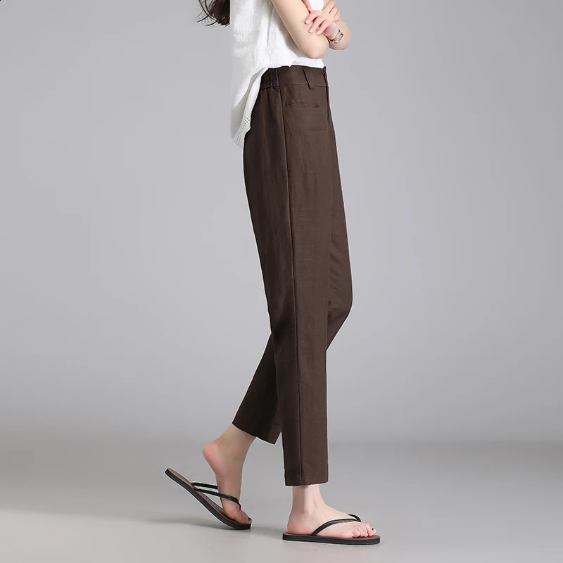 Korean version linen harem pants for women in spring and summer thin middleaged elderly cotton hemp 240913