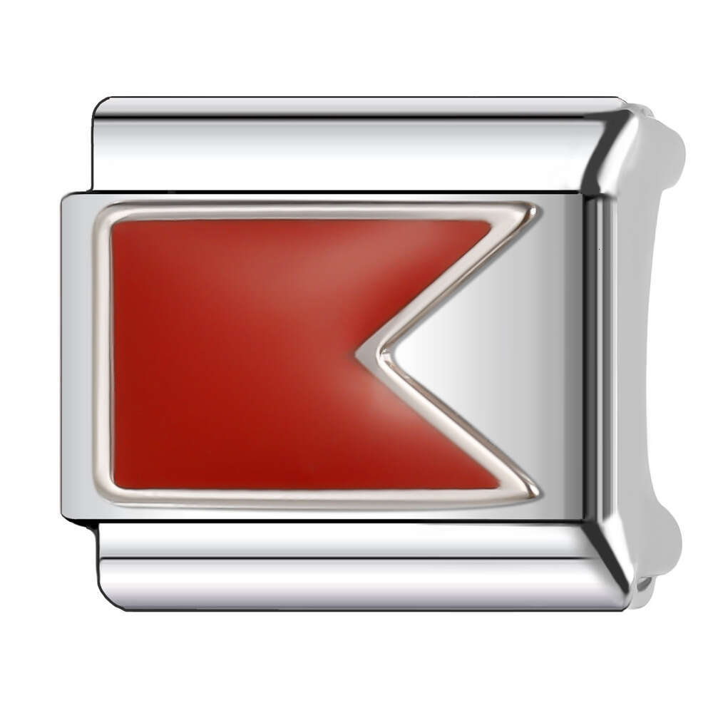 New Women's Gift flags with enamel Bead Italian Charms Links Bangle Beads Fit 9mm Stainless Steel Bracelet Making DIY For Women Fashion Jewelry