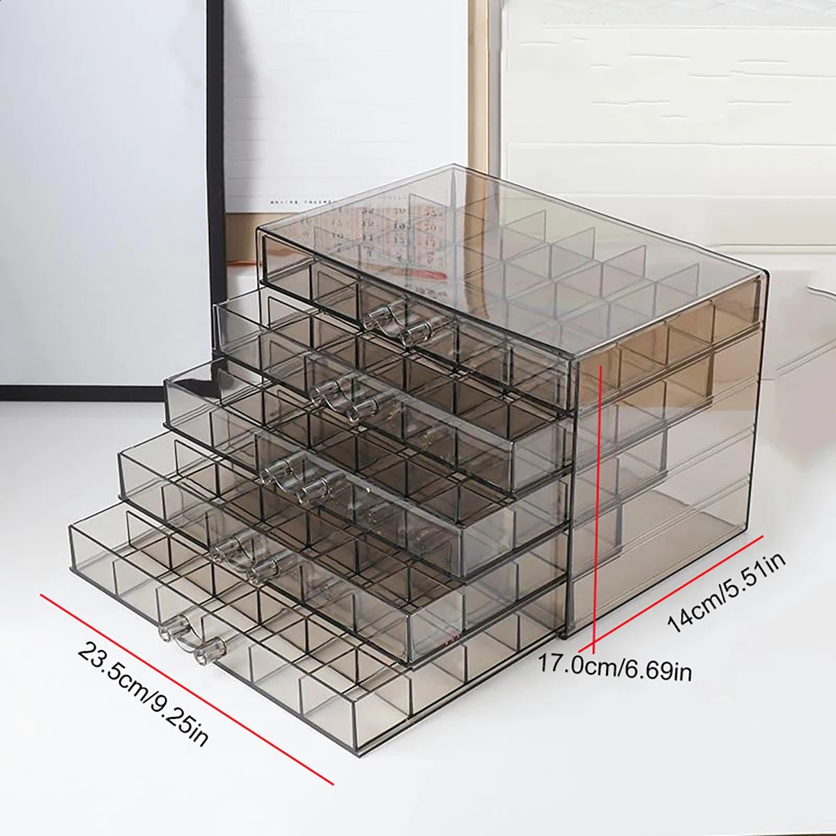 1pc Five-layer Jewelry Storage Box Color Is Divided Into Transparent Gray Can Be Used For Jewelry Storage 240910