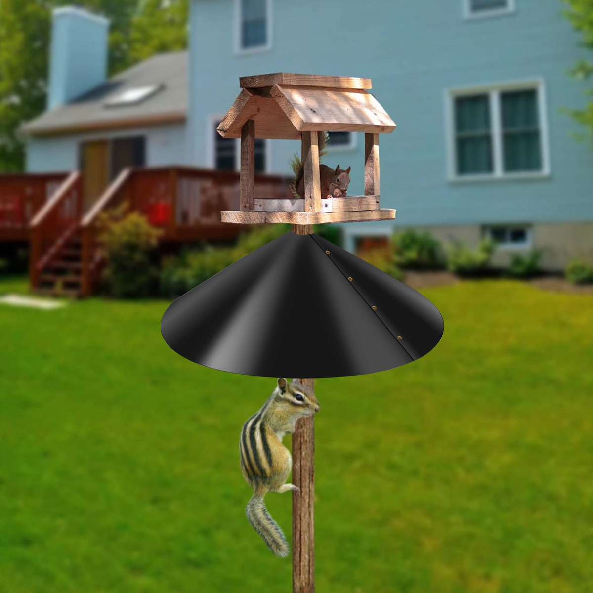 2Pcs Squirrel Baffle Baffle 18in Protective Bird House Guard Wrap Around Squirrel Durable Plastic Bird Feeder Guard Reusable