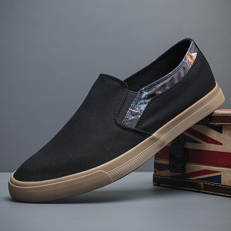 New Spring and Autumn Men's Canvas Shoes Summer Breathable Mens Sneakers Mixed Colors Slip on Fashion Mens Loafers BM-012