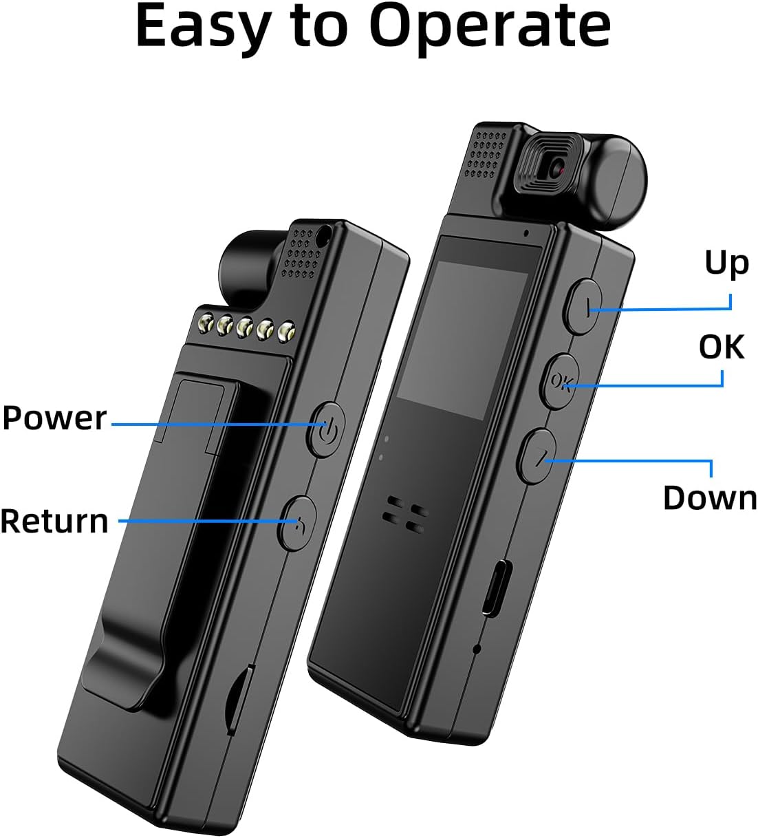 L9 1080P Mini Camera Portable Action HD Back Clip Pocket Cameras 180° Rotating Lens Night Vision Video Recording Sport DV Action Cam Travel Vlog Video