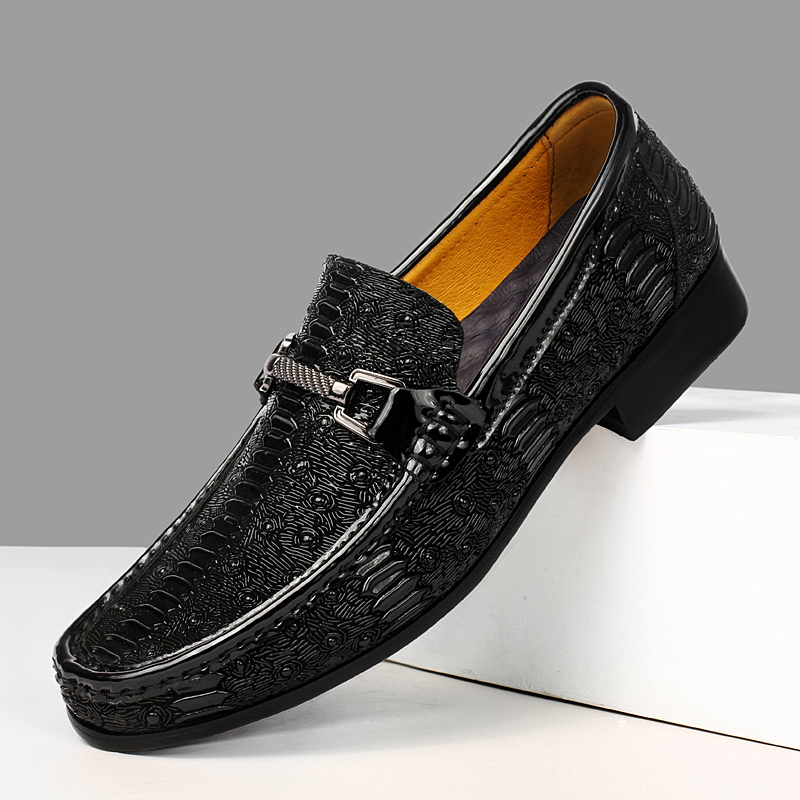 Crocodile Pattern Men Loafers Genuine Leather Men Slip on Shoes Luxury Brand Man Dress Shoes Street Style Moccasins Driving Flat
