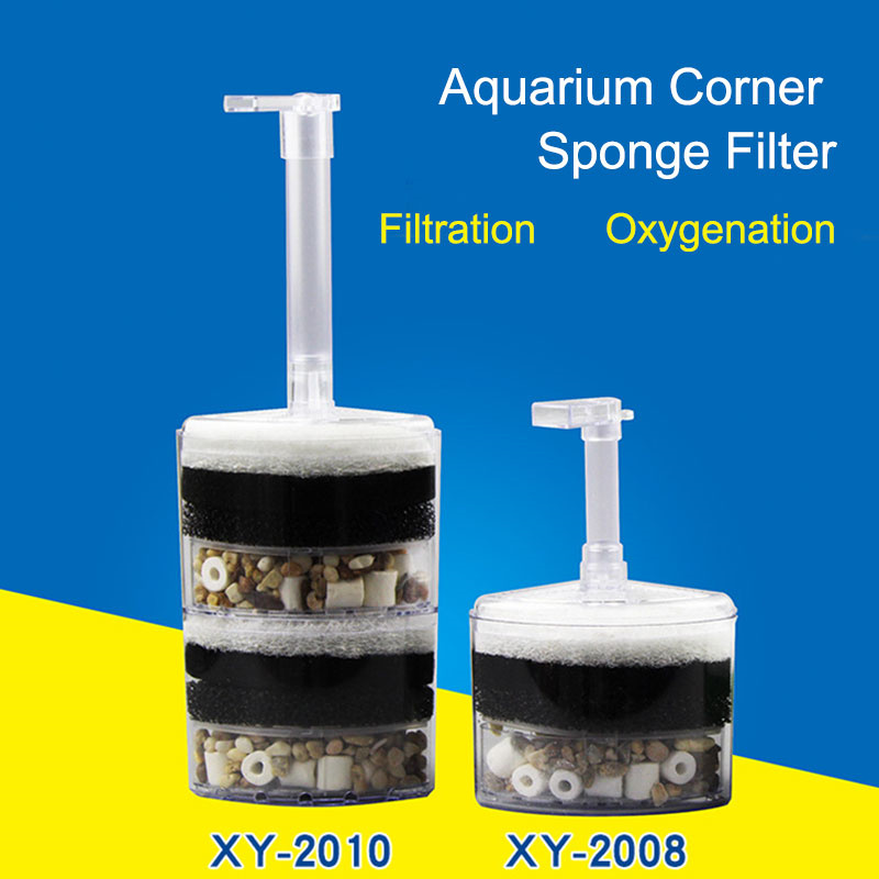 Multi-layer Media Pneumatic Fish Tank Filter Aquarium Corner Sponge Filter Quiet Betta Fry Shrimp And Small Fish Bio Foam Filter