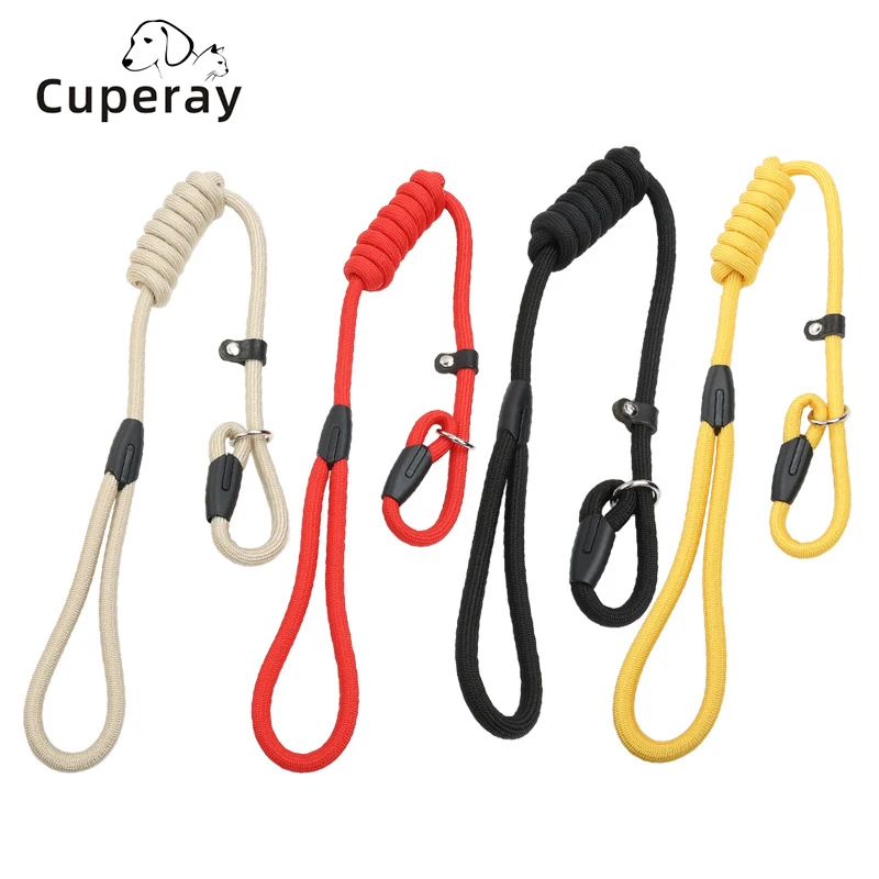 Nylon Dog Traction Rope Pull-resistant Pet Traction Rope P Chain Collar Adjustable for Large, Medium Small Dog Training Supplies
