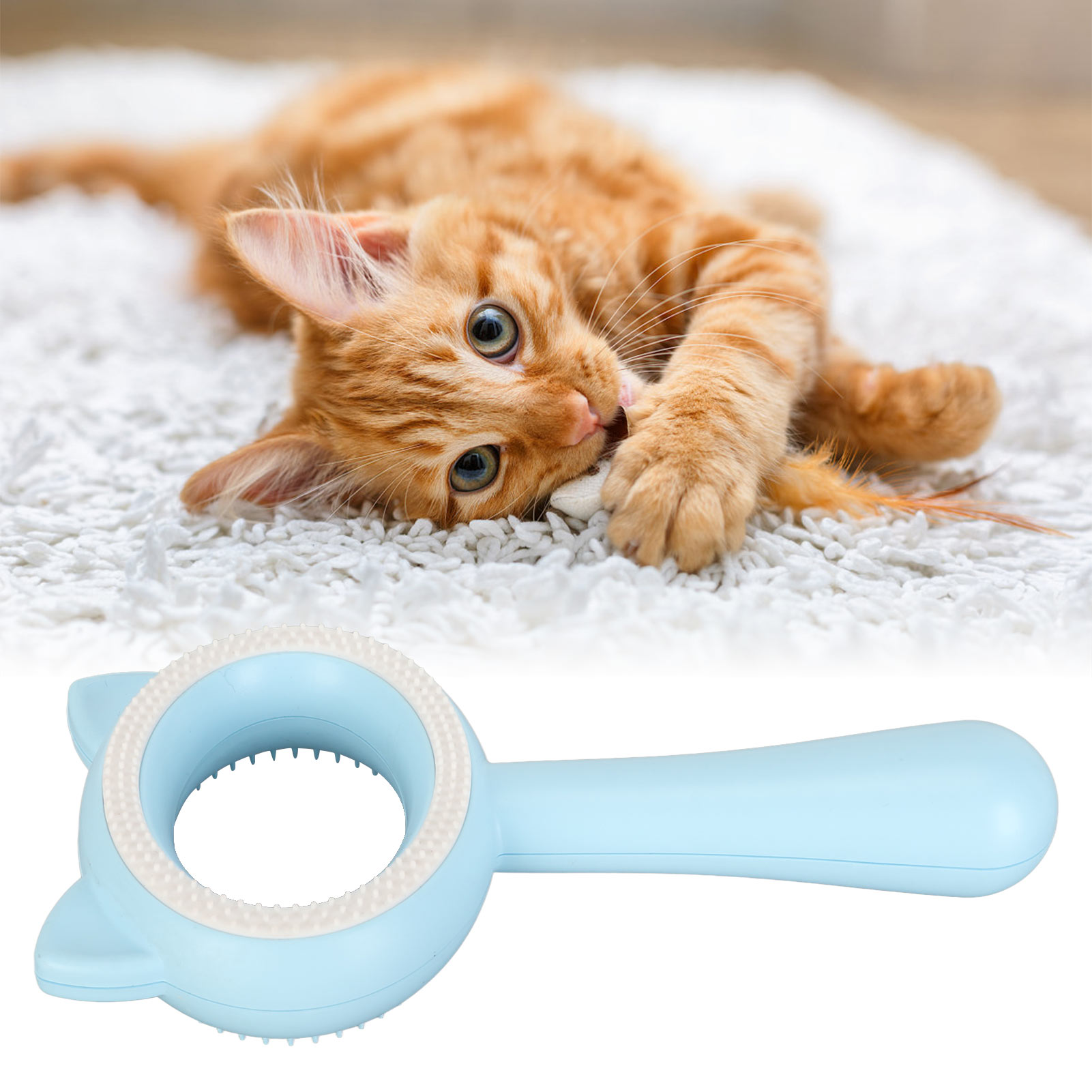 Cat Grooming Brush Multipurpose Double Sided Deshedding Massage Pet Hair Removal Comb For Cats Dogs Pets
