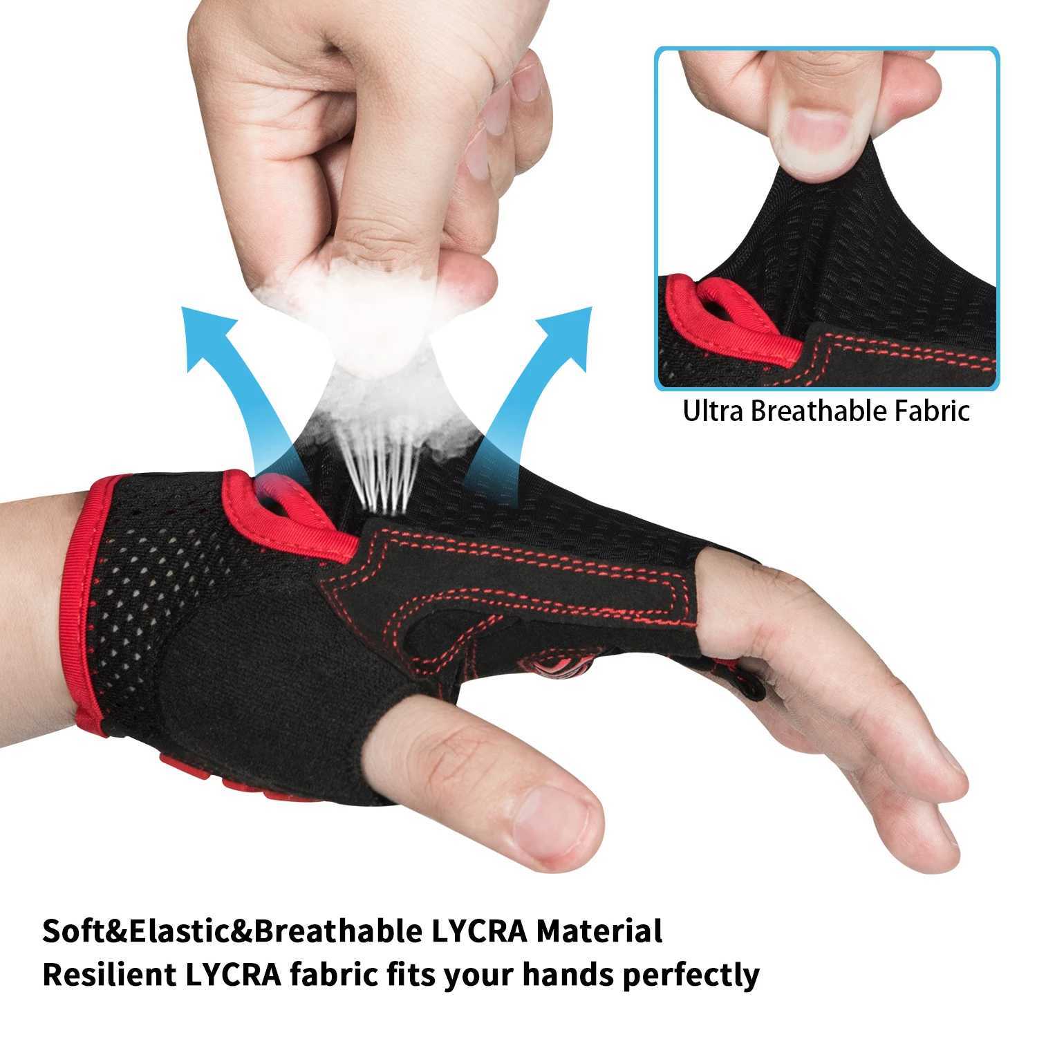 MOREOK Bicycle Gloves Half Finger Sports 5MM Gel Bike Gloves Shock-absorbing Mountain Road Biking Cycling Gloves for Men Women Y240914