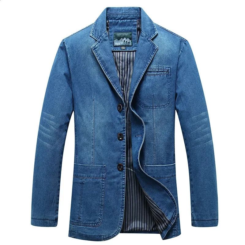 Mens denim suit casual loose oversized jacket 240913