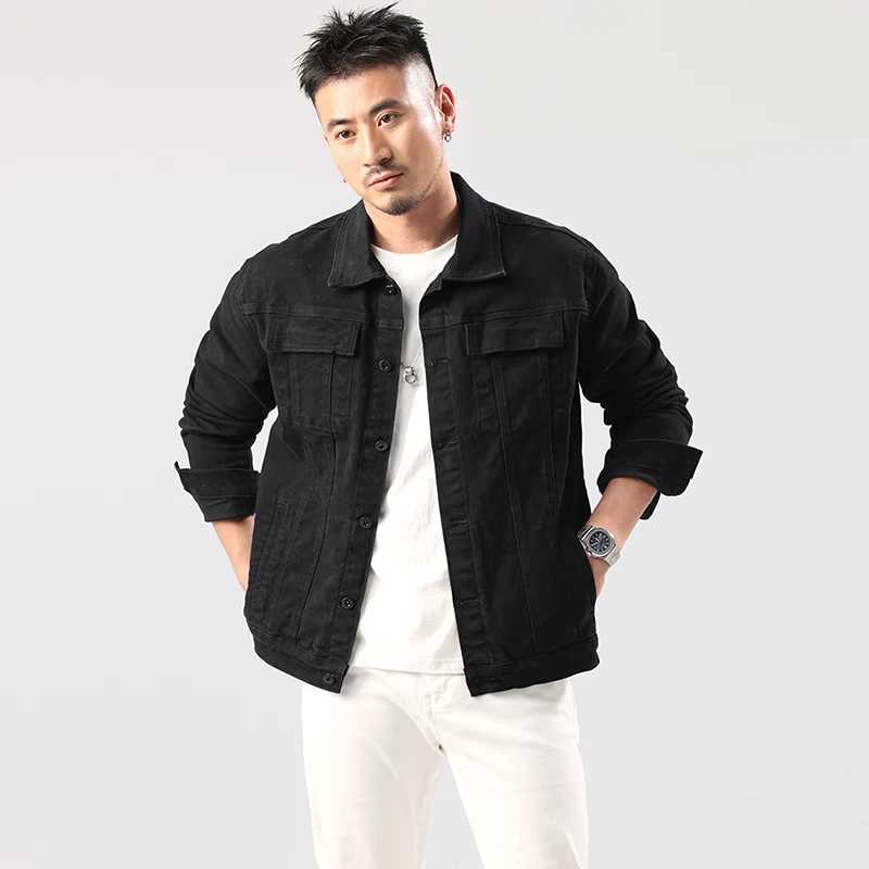 Mens Caramel Denim Jacket 2023 Spring and Autumn New Fashionable Classic Street Slim Denim Jacket W240914