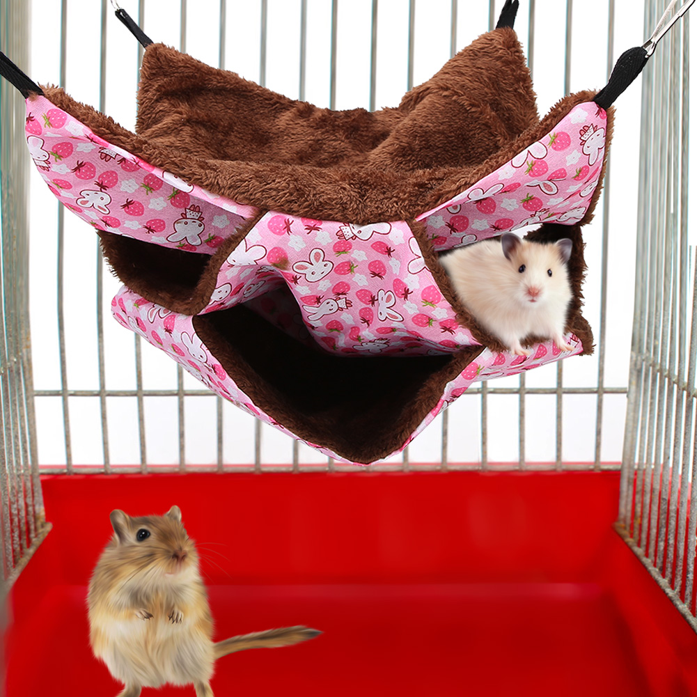 Three Layer Small Pet Warm Hammock Hanging Bed Sleeping Bag For Hamster Sugar Gilder Squirrels