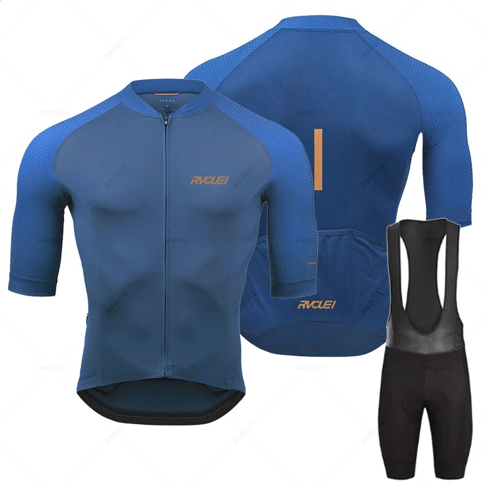2023 Rvouei Cycling Jersey Set Summer Short Sleeve Breathable Mens MTB Bike Clothing Maillot Ropa Ciclismo Uniform Suit 240910