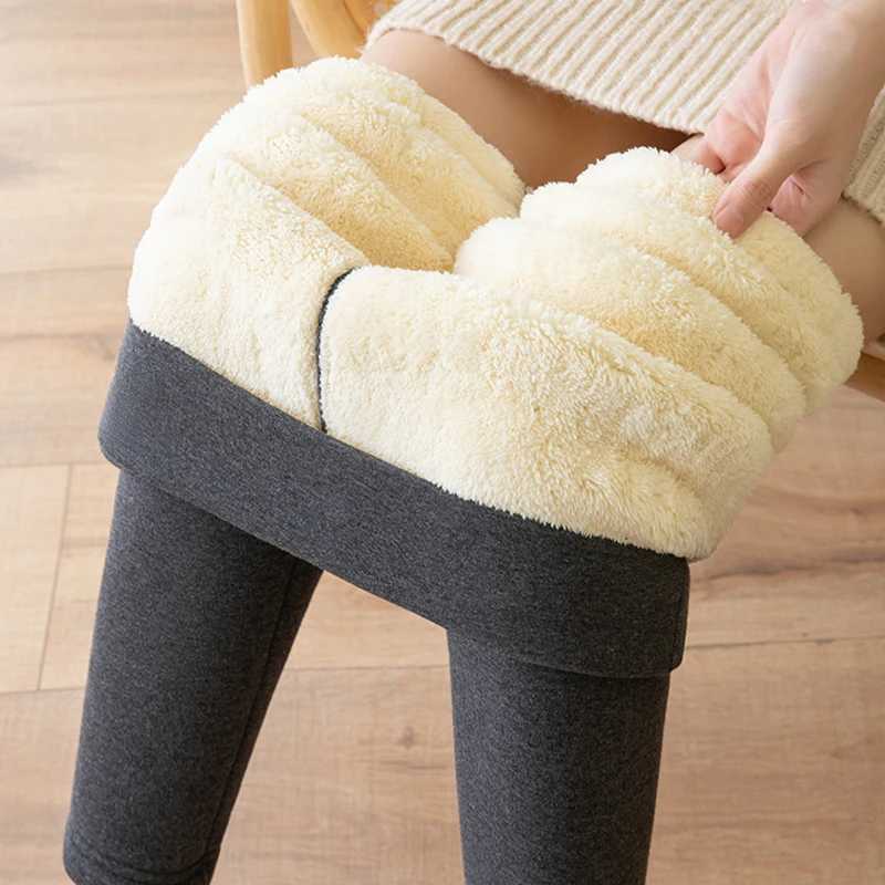 Thicken Warm Pants Women Winter Thermal Leggings High Waist Solid Fashion Black Elastic Autumn Velvet Comfortable LeggingsX240914