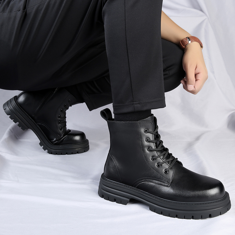 Men's Boots High-top Fashion Zipper Boots New Motorcycle Boots Outdoor Ankle Boots Luxury Brand Men Casual Boot