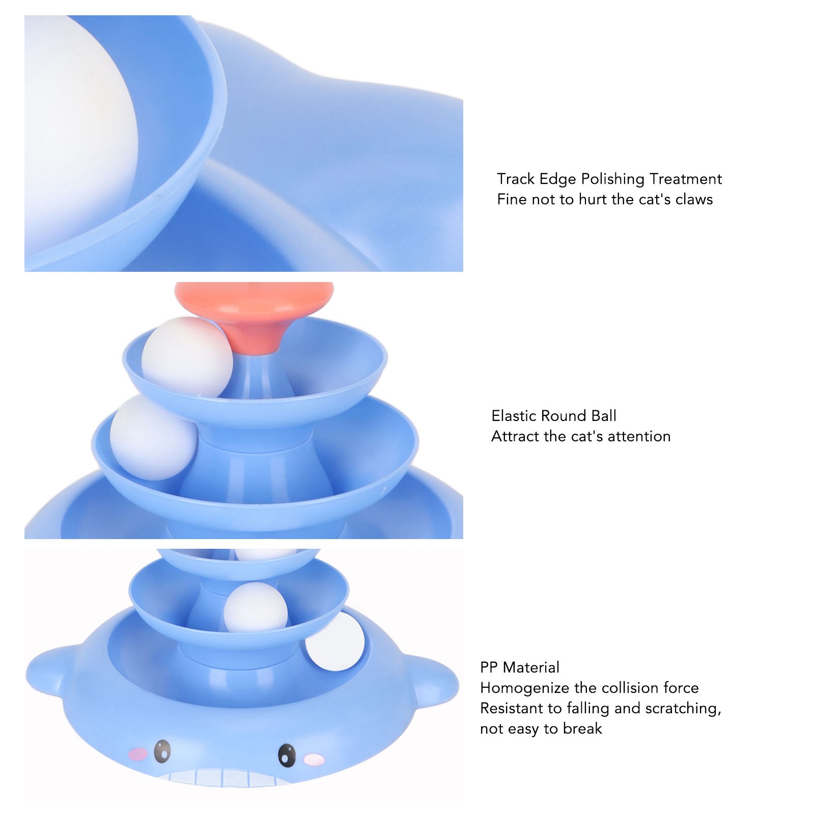 3 Levels Cats Toy Tower Tracks Cat Toys Interactive Cat Intelligence Training Amusement Plate Tower For Cat With Teasing Feather