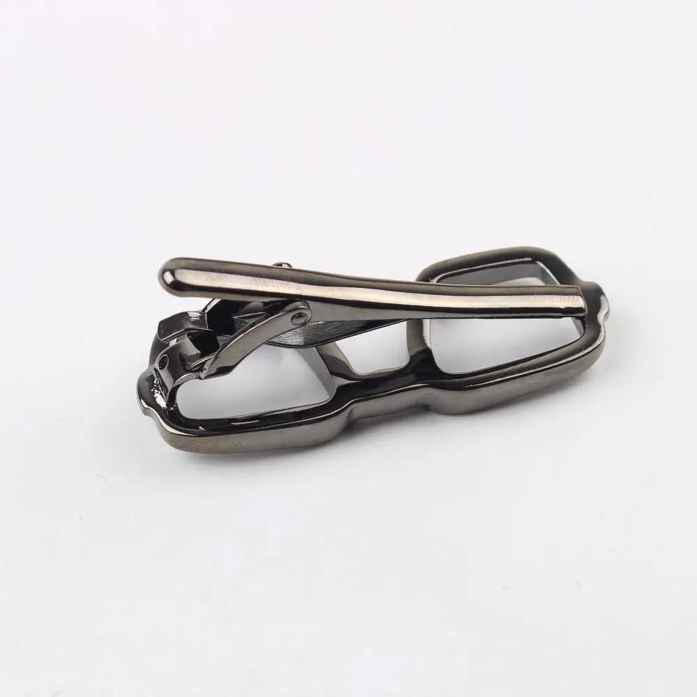 Black Neck Tie Pin Clips Clasp Chrome Stainless Steel Glasses Feather Mustache Golf Groom Mens Clothing AccessoriesX240914