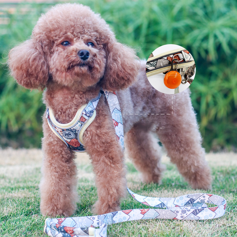Reflective Print Dog Harness,Vest-style Adjustable Pet Harness Mesh Comfortable and Breathable for Dog Walking Dog Accessories