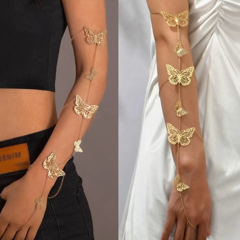 Jewelry Accessories Butterfly Arm Chain Fashion Adjustable Bracelet Metal Retro Tassel Arm Chain Women 240914