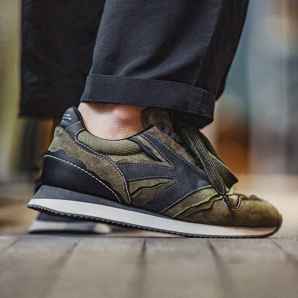 Maden Olive Green Jogging Shoes for Men's Spring and Summer All-match Casual Sports Thick Sole Breathable Retro British Training