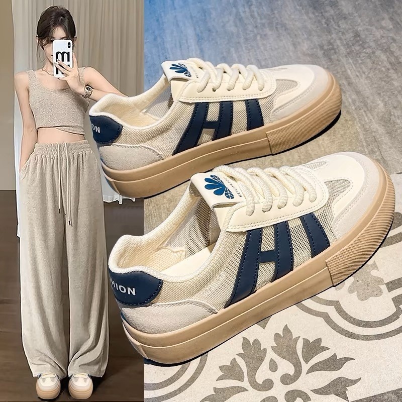 Forrest Gump Women's 2024 Summer New Korean Edition Board Casual Sports Breathable Mesh Shoes, Xiao Bai De Training Shoes