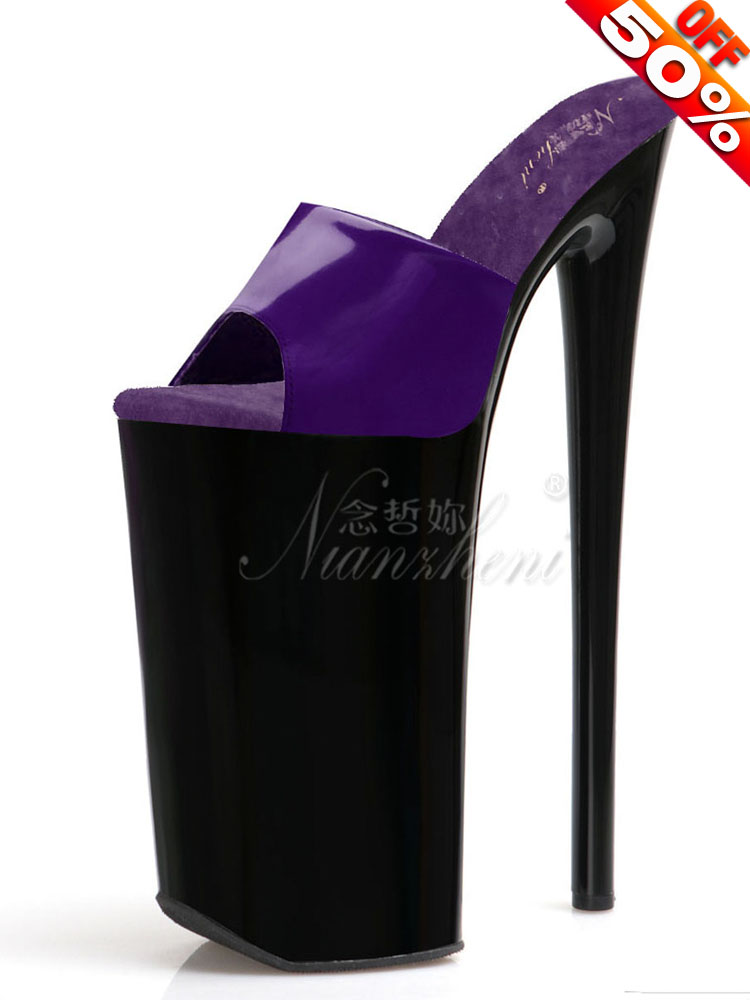 Women's Exotic Slippers Platform Models Stripper Heels Peep Toe 26cm Sexy Fetish 10Inch Gothic Shoes Strip Pole Dance Cross Dres