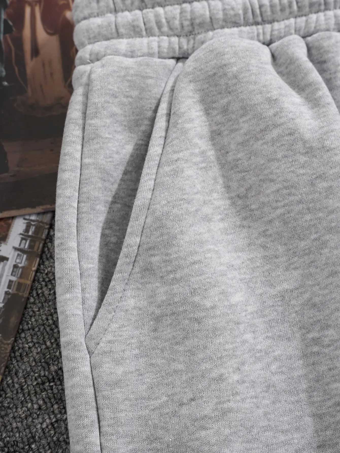 2024 New Solid Color Mens Pure Cotton Drawstring Waist Sports Shorts Y240914