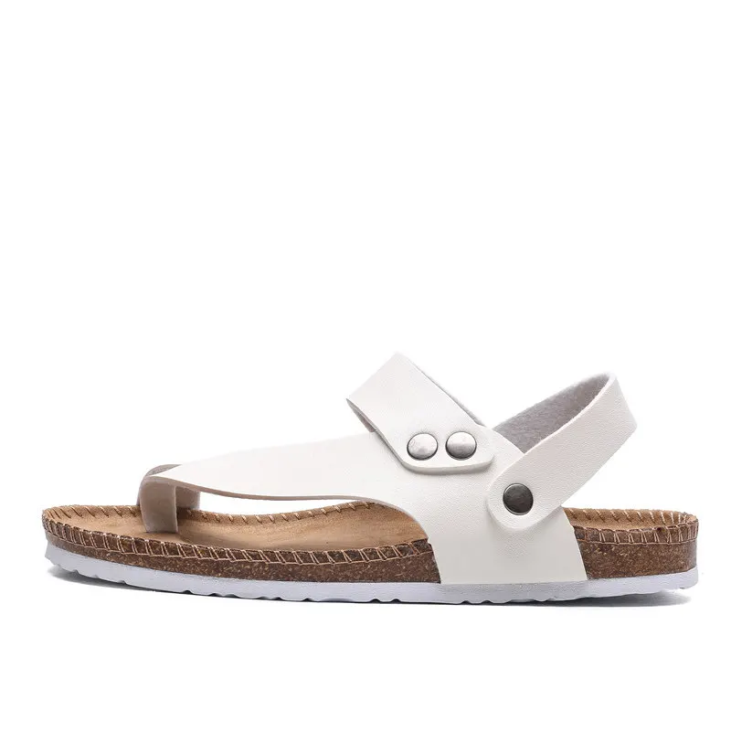 Black White Mens Flip Flop Sandals Trending Summer Outdoor Leisure Non-Slip Beach Sandals for Men Cork Men's Flip Flops Sandal
