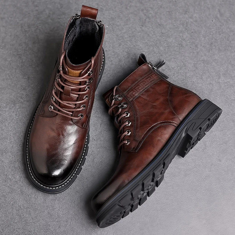 Ankle Italian Winter Work Business Wear-resistant Soles Men's Casual New Cold Resistant Cotton Boots 2216