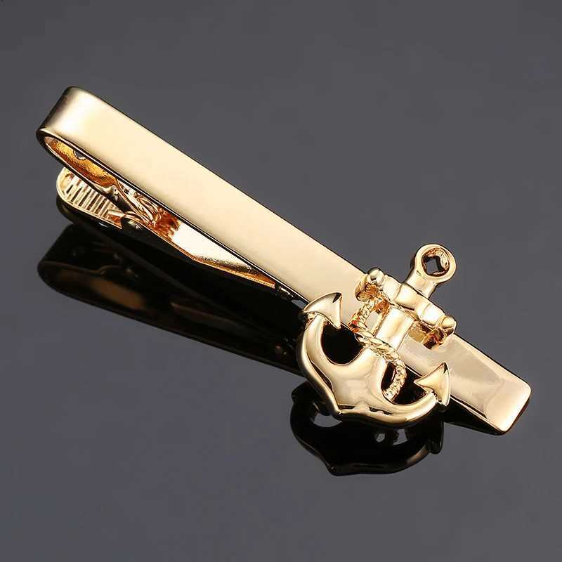 Classic style ship anchor tie clip made of copper material fashionable mens wedding business suit tie clipsX240914