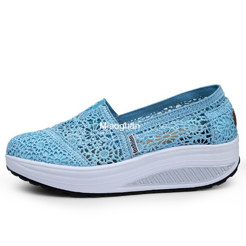 Outdoor Women's Shoes 2024 Spring/summer Breathable Mesh Non-slip Sports Thick-soled Sneakers Casual Shoes Round Head Plus Size