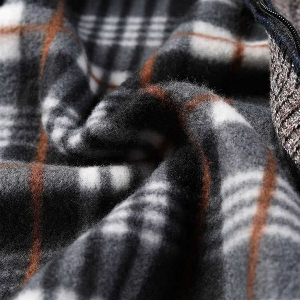 Top Quality 2022 Autumn Winter New Mens Jacket Slim Fit Stand Collar Zipper Jacket Men Solid Cotton Thick Warm Men SweaterXJ240907